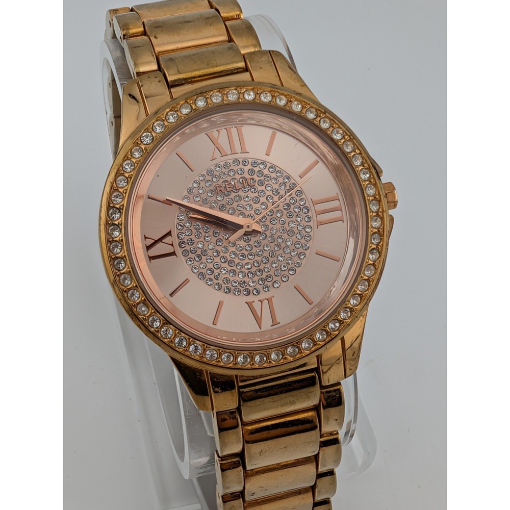 Relic Watch Women 38mm Case Rose Gold 7" Band ZR12178- New Battery